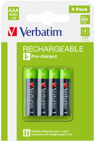 Akumulatory VERBATIM HR3 AAA 950 mAh BLISTER 4szt. 49514