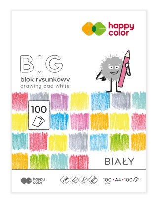 Blok rysunkowy biały BIG, A4, 100g, 100 ark, Happy Color HA 3710 2030-0B100