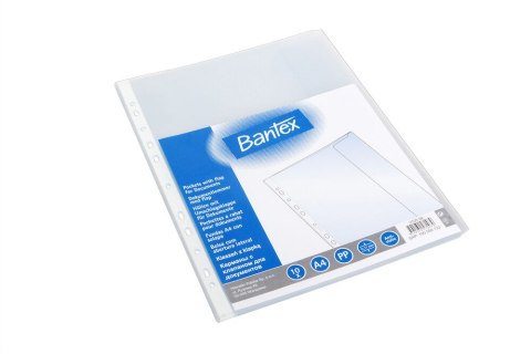 Koszulki groszkowe z klapką A4 120 mic., w folii (10szt) BANTEX 100550132 Koszulki groszkowe z klapką A4 120 mic., w folii (10szt) BANTEX 100550132