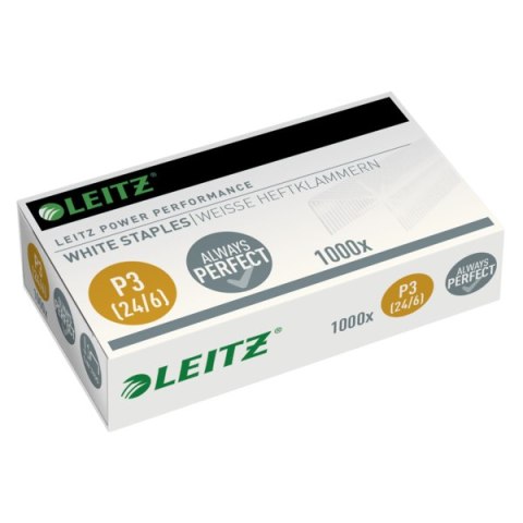 Zszywki Leitz białe, niewidoczne na papierze 24/6, 1000 szt., 55540000 Zszywki Leitz białe, niewidoczne na papierze 24/6, 1000 szt., 55540000
