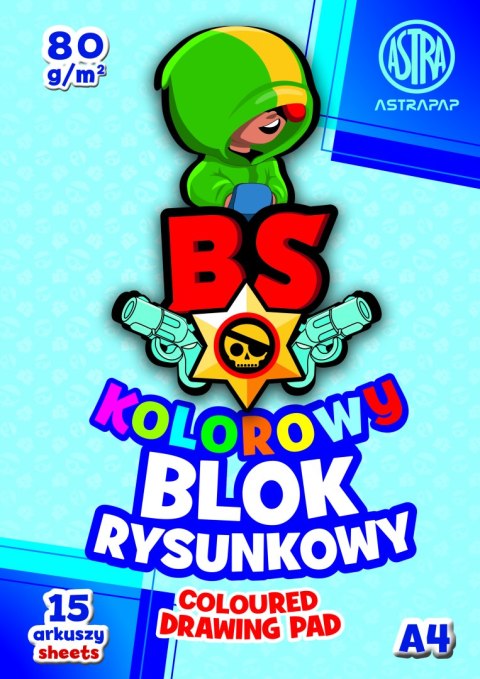 Blok kolorowy barwiony w masie ASTRAPAP A4 80g 15 ark BS&Rabbit, 106021003