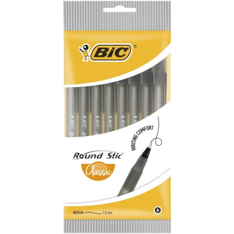 Długopis BIC Round Stic Classic czarny, blister 8szt, 928498 Długopis BIC Round Stic Classic czarny, blister 8szt, 928498