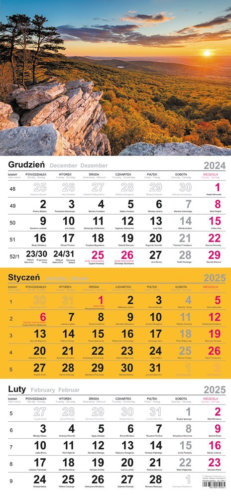 Kalendarz trójdzielny(H)2025 Michalczyk i Prokop T-106T-11 Kalendarz trójdzielny(H)2025 Michalczyk i Prokop T-106T-11