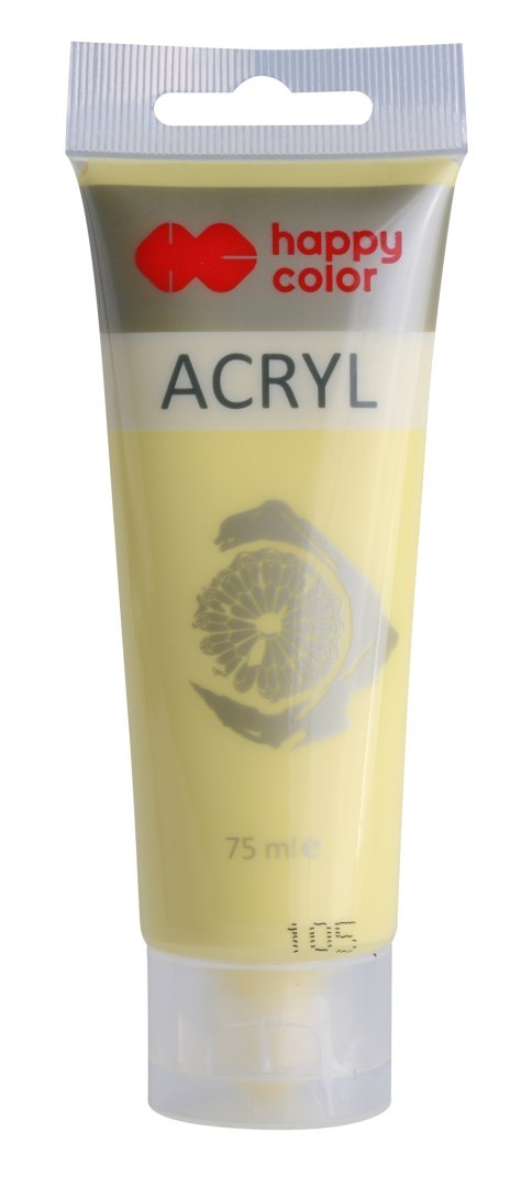 Farba akrylowa 75ml, żółty pastelowy, Happy Color HA 7370 0075-105 Farba akrylowa 75ml, żółty pastelowy, Happy Color HA 7370 0075-105