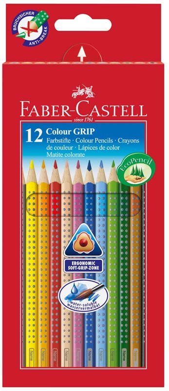 Kredki trójkątne akwarelowe 12 kolorów GRIP 2001, FABER CASTELL 112412 Kredki trójkątne akwarelowe 12 kolorów GRIP 2001, FABER CASTELL 112412