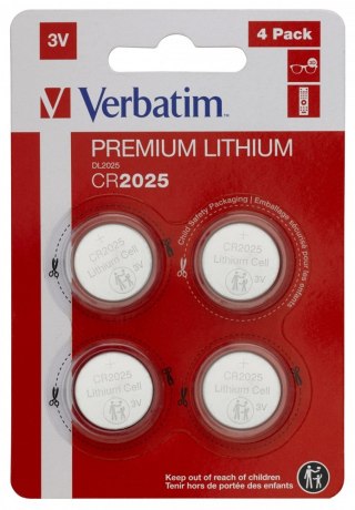 Baterie VERBATIM LITHIUM CR2025 BLISTER 4szt. 49532