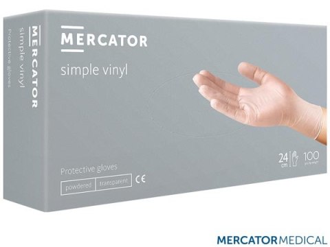 Rękawice winylowe M (100) transparentne MERCATOR MEDICAL EN420 Rękawice winylowe M (100) transparentne MERCATOR MEDICAL EN420