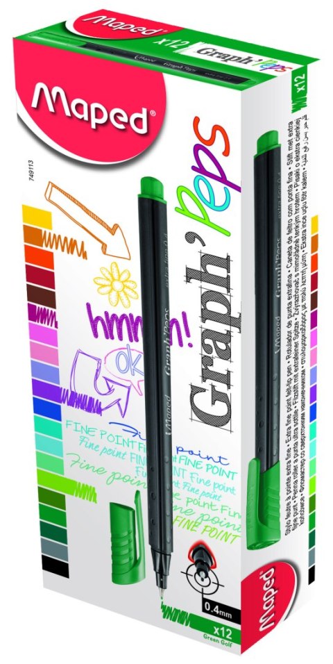 Cienkopis GRAPH PEPS zielony 749113 MAPED 0.4mm Cienkopis GRAPH PEPS zielony 749113 MAPED 0.4mm