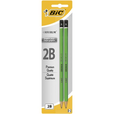 Ołówek bez gumki BIC Criterium 550 2B Blister 2szt, 861126 Ołówek bez gumki BIC Criterium 550 2B Blister 2szt, 861126