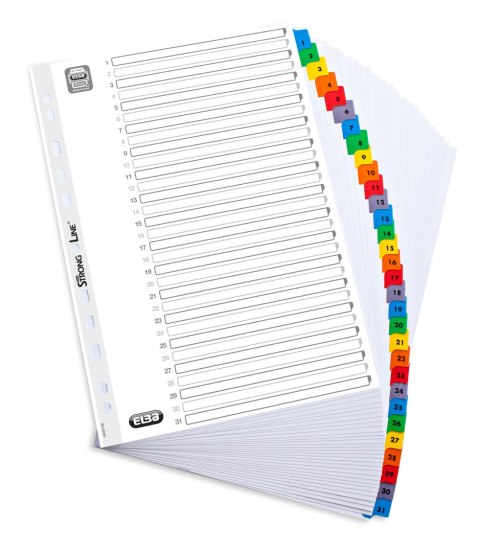 Przekładki kartonowe MYLAR A4, kolorowe 1-31 OXFORD 100204620 Przekładki kartonowe MYLAR A4, kolorowe 1-31 OXFORD 100204620