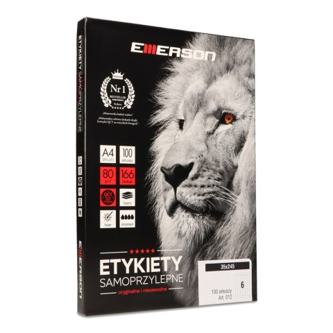 Etykiety A4 245x35mm (100) białe EMERSON eta4245x035w Etykiety A4 245x35mm (100) białe EMERSON eta4245x035w