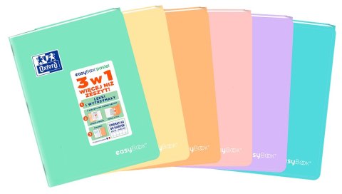 Zeszyt OXFORD PP EASYBOOK pastel A4 60k 90g mix kratka z marginesem 400161237 Zeszyt OXFORD PP EASYBOOK pastel A4 60k 90g mix kratka z marginesem 400161237