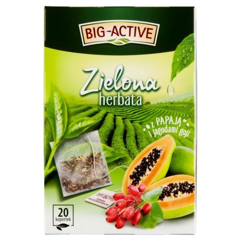 Herbata BIG-ACTIVE PAPAJA JAGODA GOJI zielona 20 kopert/34g