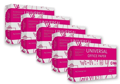Papier xero A4 Universal 75g karton 5 ryz białość 160 Papier xero A4 Universal 75g karton 5 ryz białość 160