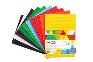 Tektura falista MIX, A4, 10 ark, 10 kolorów, Happy Color HA 7720 2030-MIX