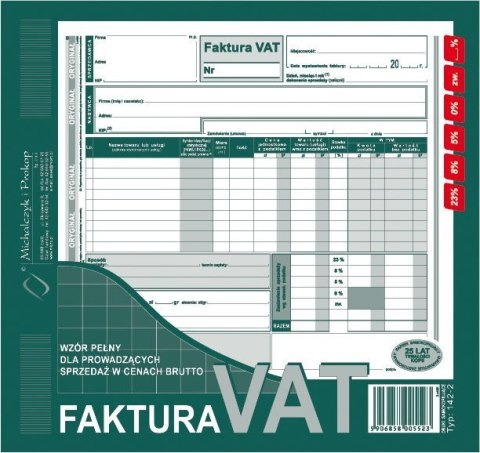 142-2N/E Faktura VAT 2/3 A4(br) brutto)MICHALCZYK I PROKOP 142-2N/E Faktura VAT 2/3 A4(br) brutto)MICHALCZYK I PROKOP