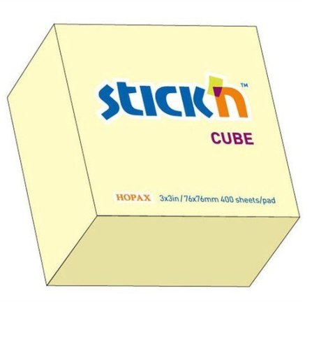 Bloczek STICKN 76x76mm 400k żółty pastelowy 21072 Bloczek STICKN 76x76mm 400k żółty pastelowy 21072