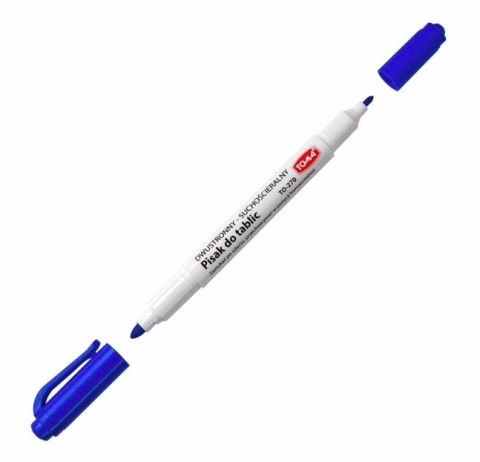 Pisaki 2-stronne do białych tablic TOMA, 2 końcówki cienkie 0,5 i 0,8mm, niebieski TO-270 Toma Pisaki 2-stronne do białych tablic TOMA, 2 końcówki cienkie 0,5 i 0,8mm, niebieski TO-270 Toma