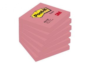 Bloczek samoprzylepny POST-IT (654-PNK), 76x76mm, (6szt) 1x100 kartek, jaskrawy różowy