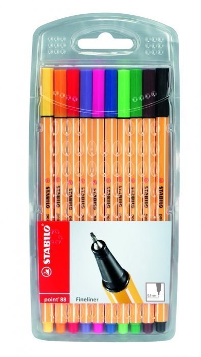 Cienkopis STABILO point 8810 0.4mm zestaw 10szt. w plastikowym etui Cienkopis STABILO point 8810 0.4mm zestaw 10szt. w plastikowym etui