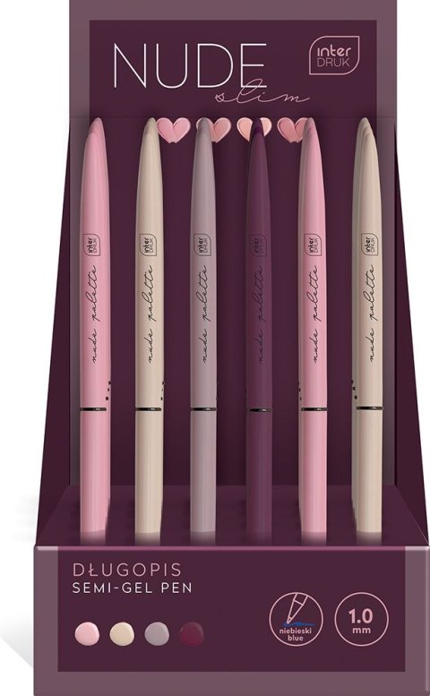 Długopis żelowy NUDE SLIM 1,0 mm mix kolor INTERDRUK Długopis żelowy NUDE SLIM 1,0 mm mix kolor INTERDRUK