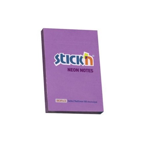 Bloczek STICKN 76X51mm fioletowy neon 100k 21208 STICKN Bloczek STICKN 76X51mm fioletowy neon 100k 21208 STICKN