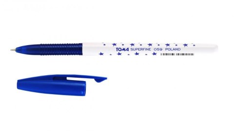 Długopis w gwiazdki SUPERFINE z supercienką końcówką, 0,5mm niebieski TO-059 Toma Długopis w gwiazdki SUPERFINE z supercienką końcówką, 0,5mm niebieski TO-059 Toma