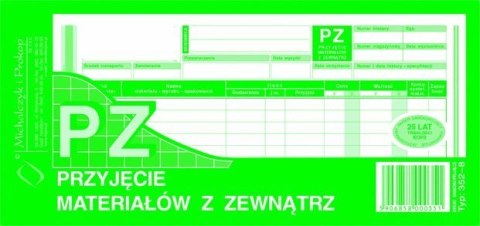 352-8 PZ przyjęcie materiałów z zewnątrz 1/3A4 80 kartek MICHALCZYK 352-8 PZ przyjęcie materiałów z zewnątrz 1/3A4 80 kartek MICHALCZYK