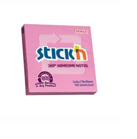 Bloczek STICKN 76x76mm 360stopni różowy 21554 Bloczek STICKN 76x76mm 360stopni różowy 21554
