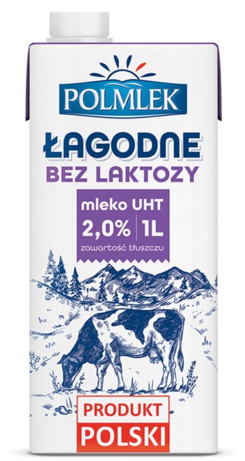 Mleko POLMLEK UHT bez laktozy 2% 1l Mleko POLMLEK UHT bez laktozy 2% 1l