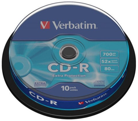 Płyta CD-R VERBATIM CAKE (10) Extra Protection 700MB x52 43437 Płyta CD-R VERBATIM CAKE (10) Extra Protection 700MB x52 43437