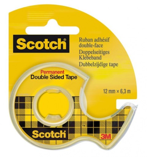 Taśma biurowa, dwustronna SCOTCH (136D), z dyspenserem, 12mm, 6, 3m Taśma biurowa, dwustronna SCOTCH (136D), z dyspenserem, 12mm, 6, 3m