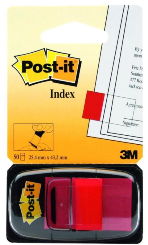 Zakładki indeksujące POST-IT 25x43mm czerwone 680-1 50sztuk 3M Zakładki indeksujące POST-IT 25x43mm czerwone 680-1 50sztuk 3M