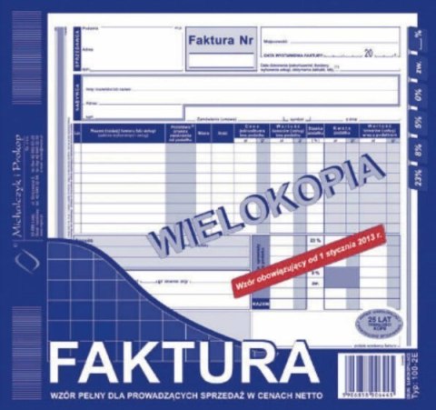 102-2E Faktura VAT MICHALCZYK&PROKOP 2/3 A4 80 kartek 102-2E Faktura VAT MICHALCZYK&PROKOP 2/3 A4 80 kartek