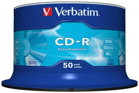 Płyta CD-R VERBATIM CAKE (50) Extra Protection 700MB x52 43351 Płyta CD-R VERBATIM CAKE (50) Extra Protection 700MB x52 43351