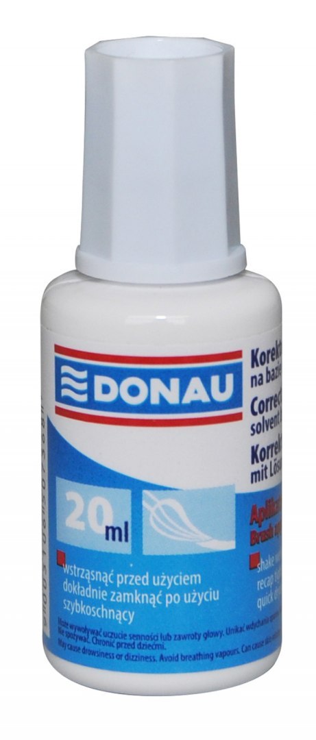 Korektor w płynie z pędzelkiem 20ml DONAU 7615001-99 Korektor w płynie z pędzelkiem 20ml DONAU 7615001-99
