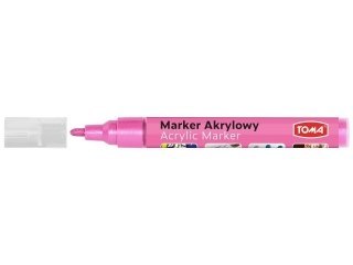 Marker akrylowy, fibrowa końcówka okrągła 2-5mm, różowy TO-402 Toma