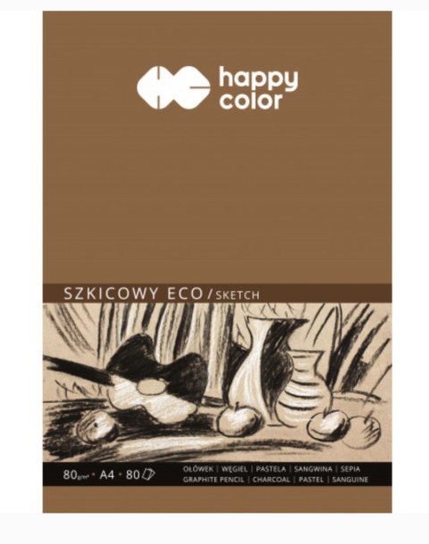 Blok szkicowy ECO, ART, A4, 80 ark, 80g, Happy Color HA 3708 2030-A80