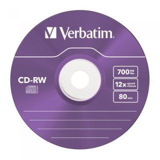 Płyta CD-RW VERBATIM SLIM Kolor 700MB x12 43167