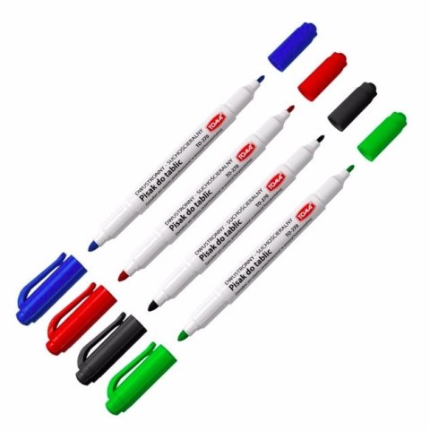 Pisaki 2-stronne do białych tablic TOMA, 2 końcówki cienkie 0,5 i 0,8mm, niebieski TO-270 Toma Pisaki 2-stronne do białych tablic TOMA, 2 końcówki cienkie 0,5 i 0,8mm, niebieski TO-270 Toma