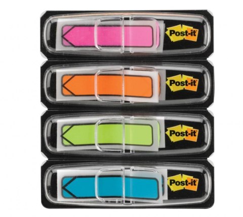 Zakładki indeksujące POST-IT (684-ARR4), PP, 12x43mm, strzałka, 4x24 kart., mix kolorów neonowy 3M-70071353612