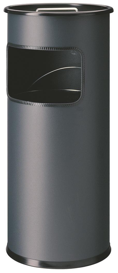 Kosz na śmieci, metalowy, okrągły, z popielni cą Antracytowy 333058 DURABLE Kosz na śmieci, metalowy, okrągły, z popielni cą Antracytowy 333058 DURABLE