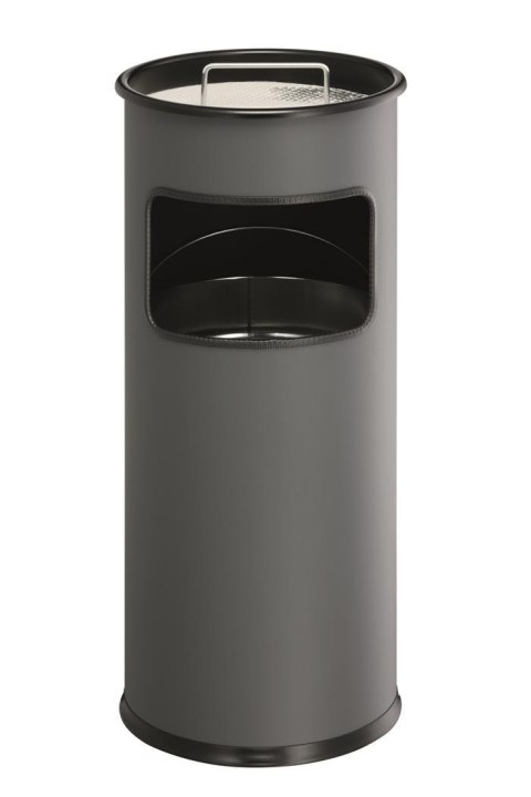 Kosz na śmieci, metalowy, okrągły, z popielni cą Antracytowy 333058 DURABLE Kosz na śmieci, metalowy, okrągły, z popielni cą Antracytowy 333058 DURABLE