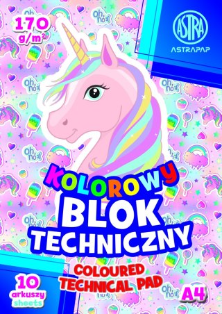 Blok kolorowy barwiony w masie ASTRAPAP A4 170g 10 ark BS&Unicorn, 106021006