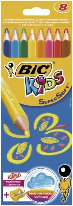 Kredki ołówkowe BIC Kids Super Soft 8+1szt, 8959211 Kredki ołówkowe BIC Kids Super Soft 8+1szt, 8959211
