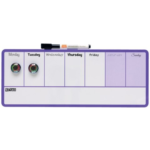 Mały tygodniowy planer Nobo 140x360mm, fioletowy 1904048 Mały tygodniowy planer Nobo 140x360mm, fioletowy 1904048