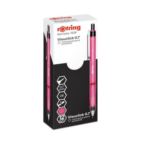 Ołówek automatyczny 2B, 0,7mm różowy VISUCLICK ROTRING, 2089094 Ołówek automatyczny 2B, 0,7mm różowy VISUCLICK ROTRING, 2089094