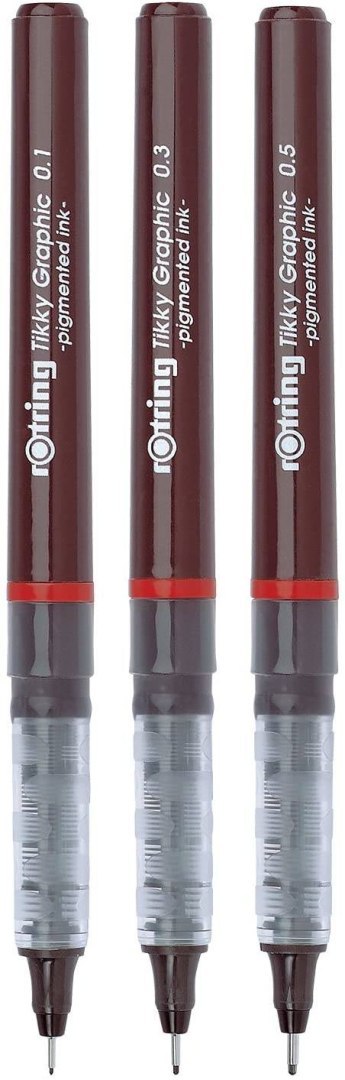 Zestaw cienkopisów TIKKY 0.1/ 0.3/ 0.5 mm ROTRING 1904780 Zestaw cienkopisów TIKKY 0.1/ 0.3/ 0.5 mm ROTRING 1904780