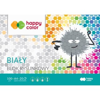 Blok rysunkowy biały A4, 100g, 20 ark, Happy Color HA 3710 2030-0