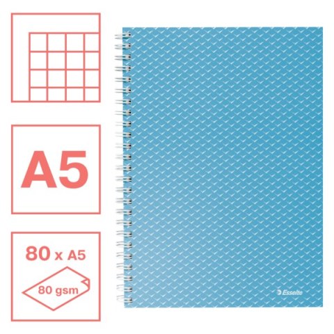Kołonotatnik ColourBreeze A5, w kratkę, niebieski Esselte 628466 Kołonotatnik ColourBreeze A5, w kratkę, niebieski Esselte 628466